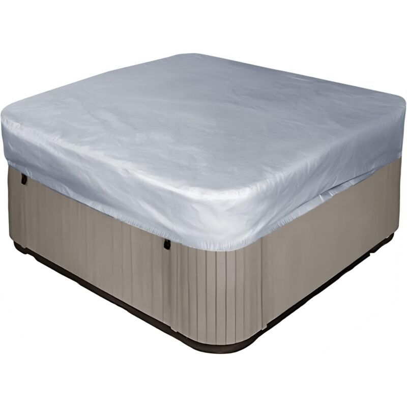 Square Grey Replacement Hot Tub Spa Cover Waterproof UV Protection, 200 x 210cm - Image 1
