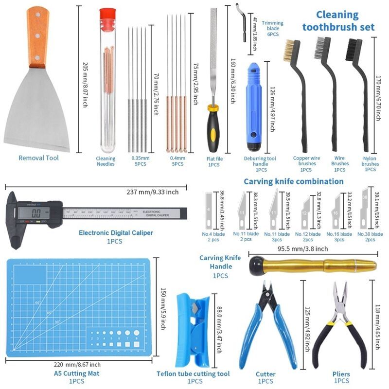 32 Pack 3D Printer Tools and Spare Parts Accessories Kit - Image 2