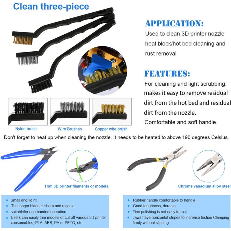 32 Pack 3D Printer Tools and Spare Parts Accessories Kit - Image 4