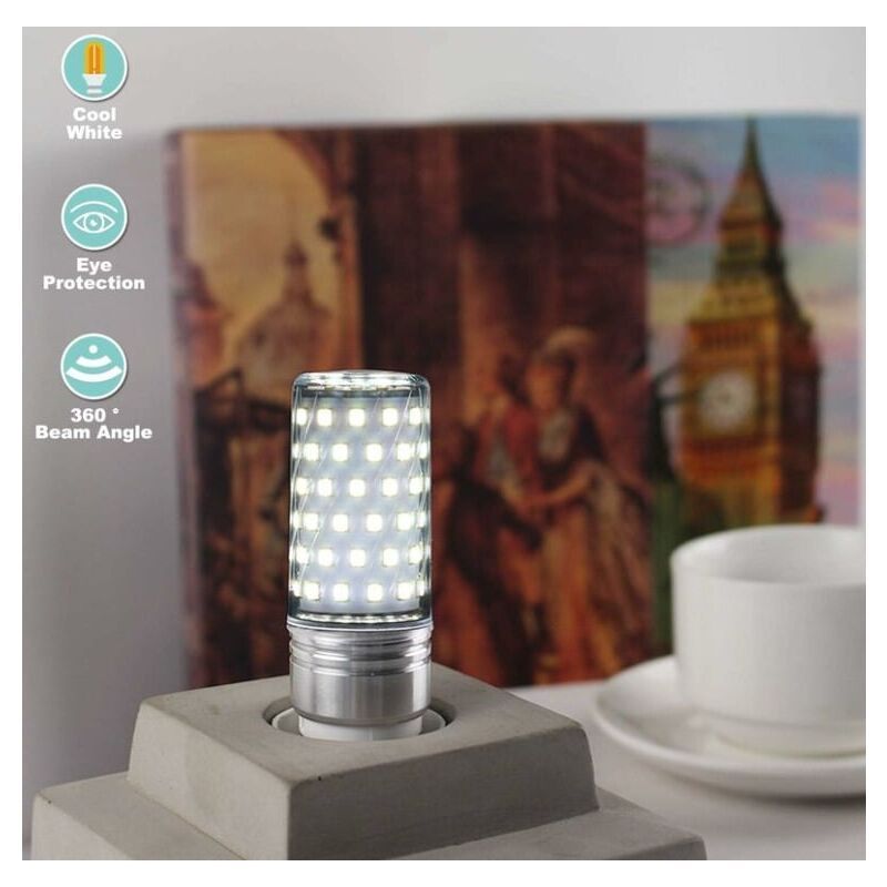 5 Pack E27 LED Corn Bulbs 16W 900lm AC 230V 360 Degree Beam, 6000K - Image 3
