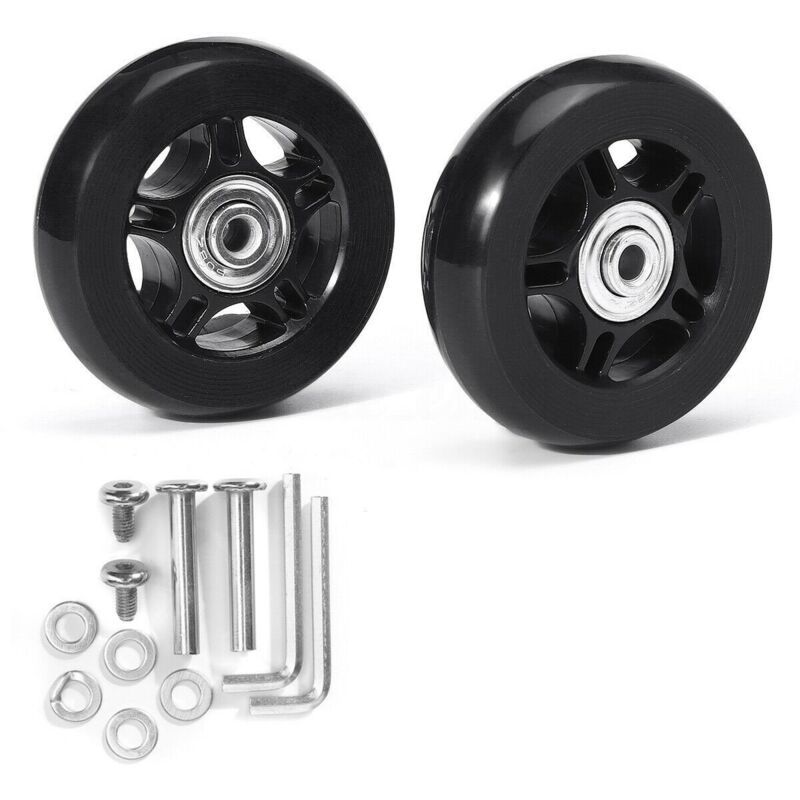2 Pack Universal Suitcase Replacement Wheels Rubber Silent Multidirectional Luggage Casters, 70 x 19mm - Image 1
