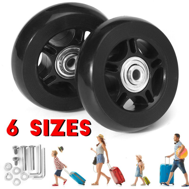 2 Pack Universal Suitcase Replacement Wheels Rubber Silent Multidirectional Luggage Casters, 70 x 19mm - Image 2