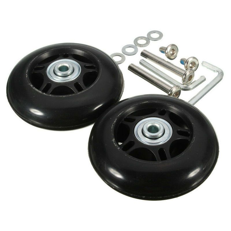 2 Pack Universal Suitcase Replacement Wheels Rubber Silent Multidirectional Luggage Casters, 70 x 19mm - Image 4