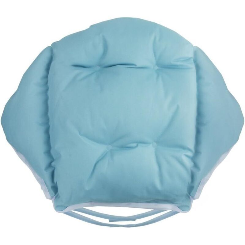Chair Cushion with Backrest Waterproof Velvet Cover for Garden Straw Rattan Chair, Blue, 40 x 52cm - Image 2
