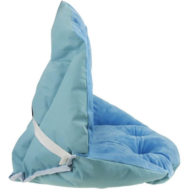 Chair Cushion with Backrest Waterproof Velvet Cover for Garden Straw Rattan Chair, Blue, 40 x 52cm - Image 3