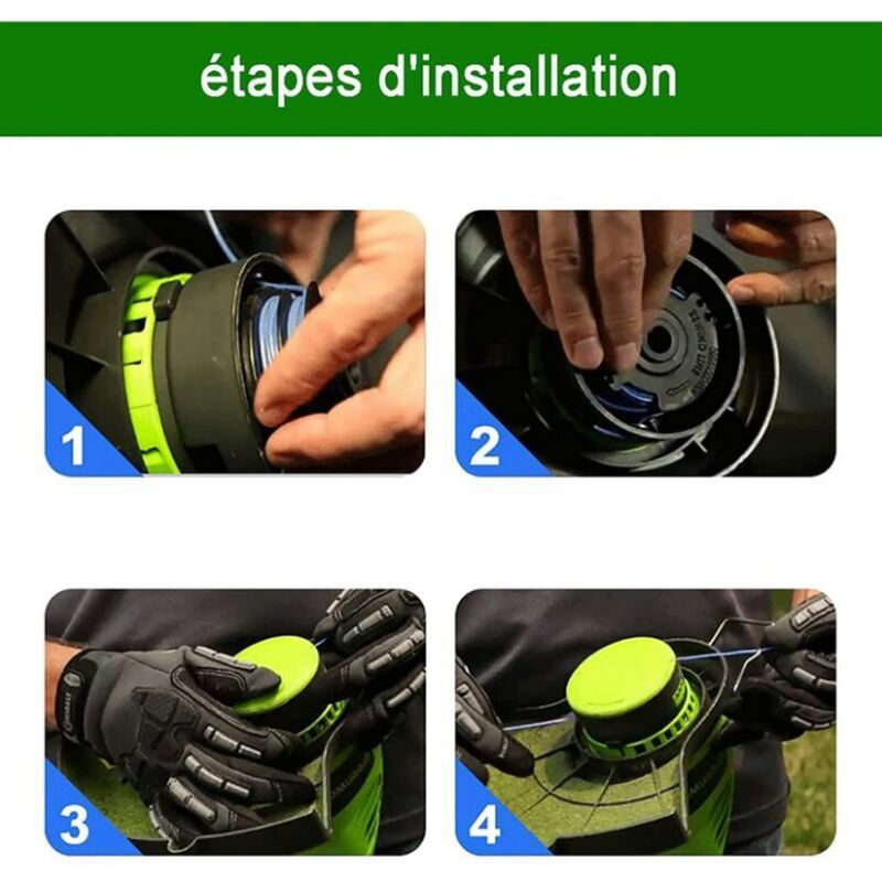 6 Pack Replacement Spools Compatible with Parkside PRTA 20-Li C3 IAN351753 Cordless Trimmer - Image 3