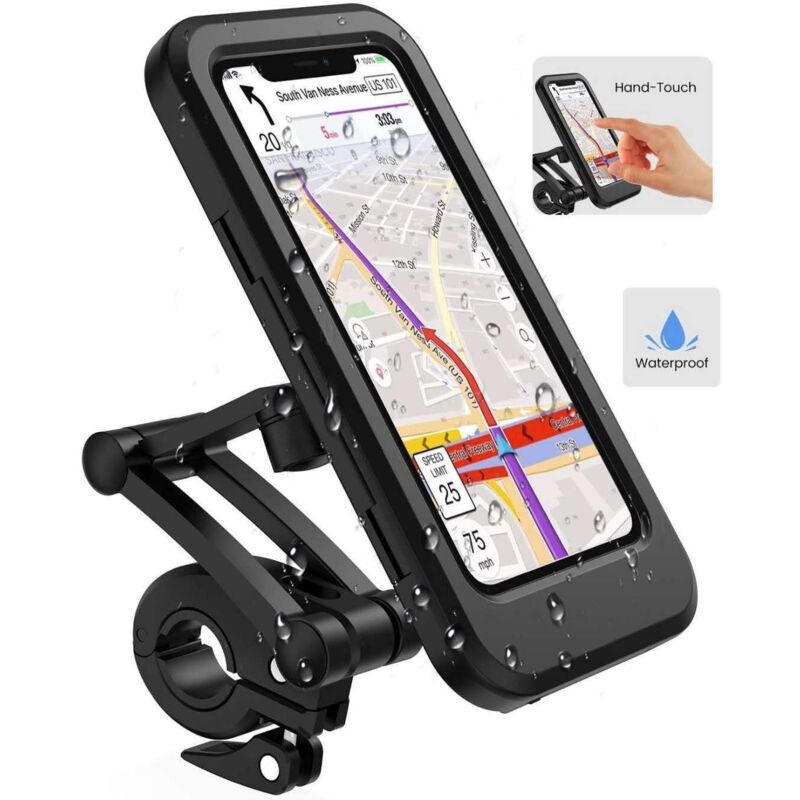 Waterproof Anti Theft Motorcycle Phone Holder Bicycle Phone Mount for 5.5 to 6.7 Inch Phones, 1 inch - Image 4