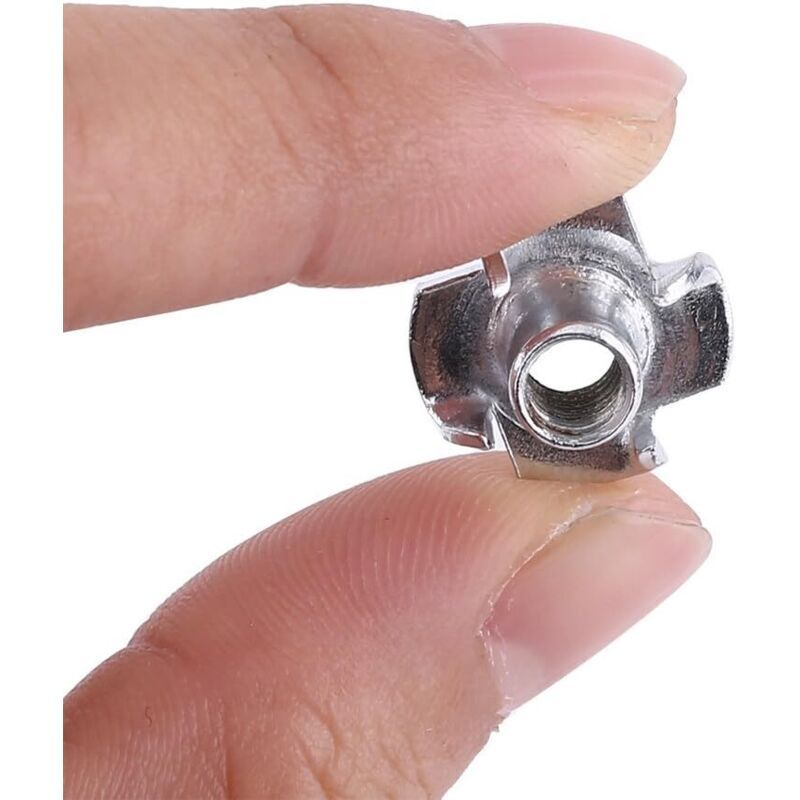 50 Pieces T Nuts 4 Prong Zinc Plated Steel for Woodworking Furniture, M5 - Image 3