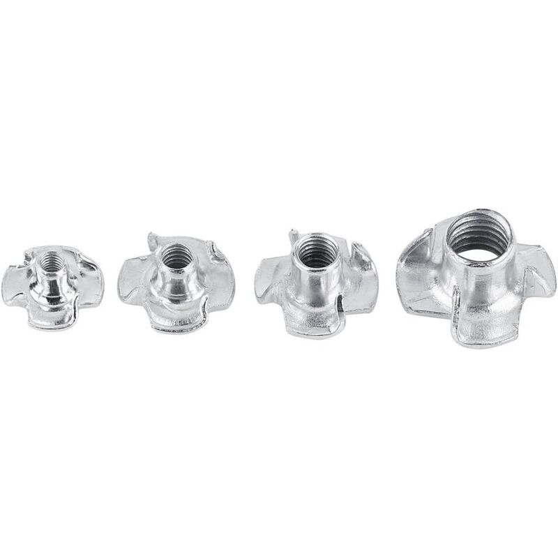 50 Pieces T Nuts 4 Prong Zinc Plated Steel for Woodworking Furniture, M5 - Image 4