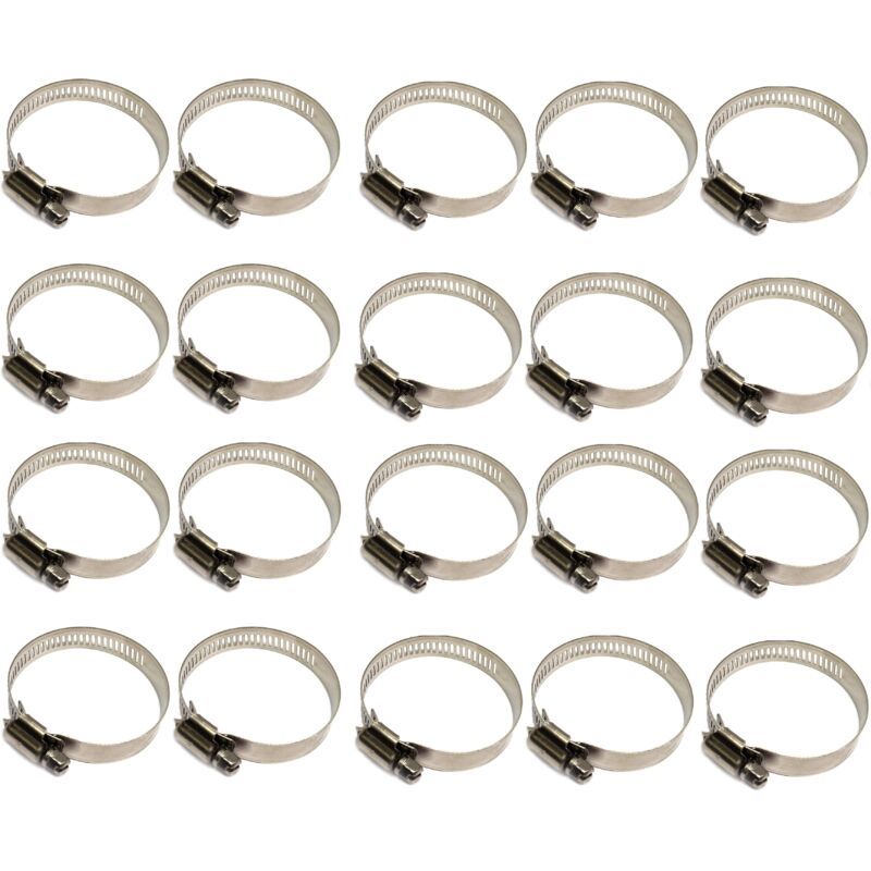 20 Pieces Pipe Clamp, Adjustable Pipe Clamp 100, 304 Stainless Steel Hose Clamp, Metal Hose Clamp, for Pipe, Home Gas, Family Water Pipe, Cable, 120mm - Image 1