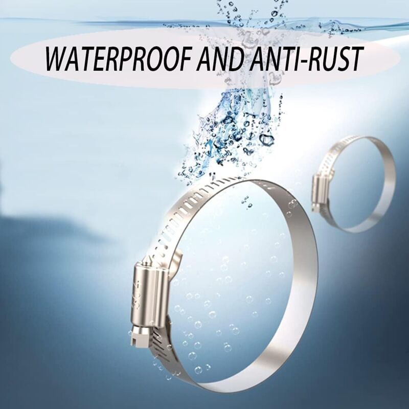 20 Pieces Pipe Clamp, Adjustable Pipe Clamp 100, 304 Stainless Steel Hose Clamp, Metal Hose Clamp, for Pipe, Home Gas, Family Water Pipe, Cable, 120mm - Image 3
