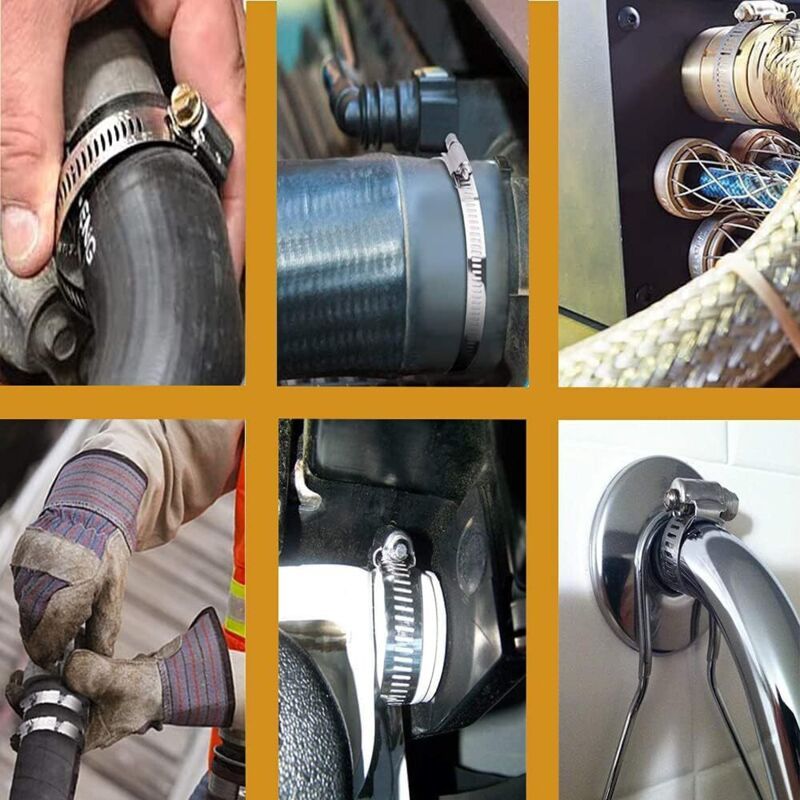 20 Pieces Pipe Clamp, Adjustable Pipe Clamp 100, 304 Stainless Steel Hose Clamp, Metal Hose Clamp, for Pipe, Home Gas, Family Water Pipe, Cable, 120mm - Image 4