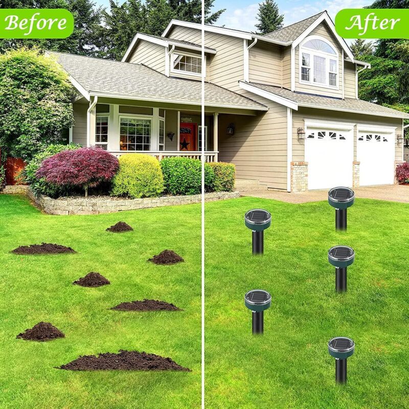 4 Pieces Solar Mole Repeller, Ultrasonic Pest Repeller Mole Control with IP65 Waterproof, Garden Mole Repellent Mole Repellent - Image 3
