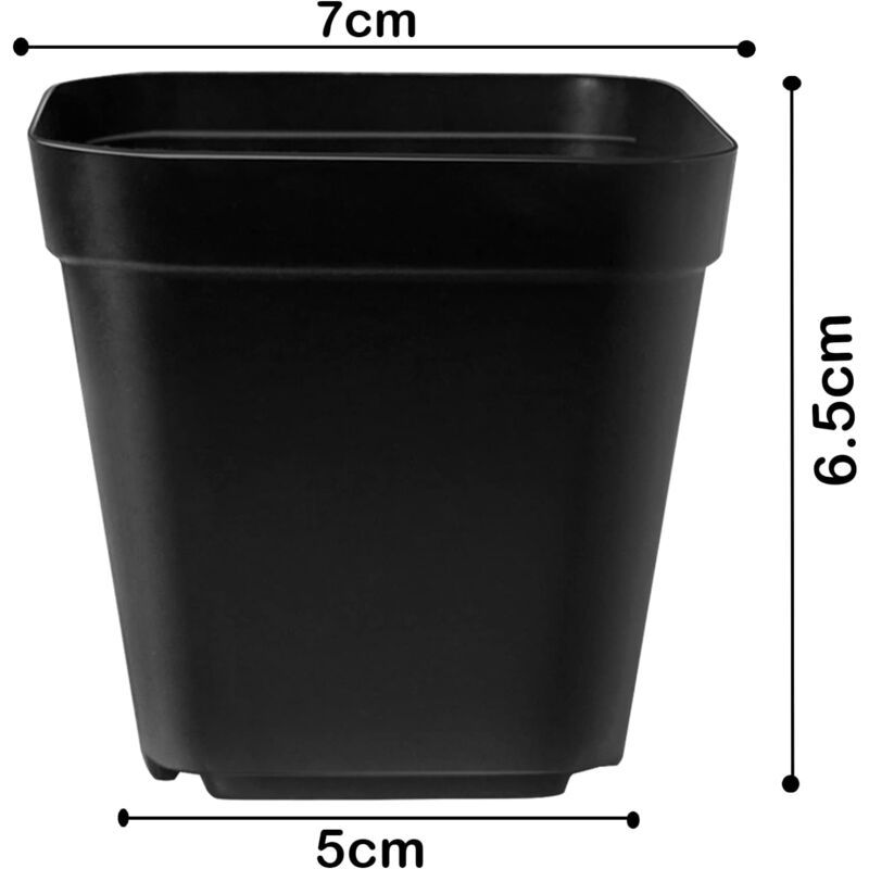 200 Pieces Seedling Pots, Nursery Pots, Reusable Plastic Square Seedling Pot Seedling Pots Transplanting Pot Growing Pot Planting, 7cm - Image 4