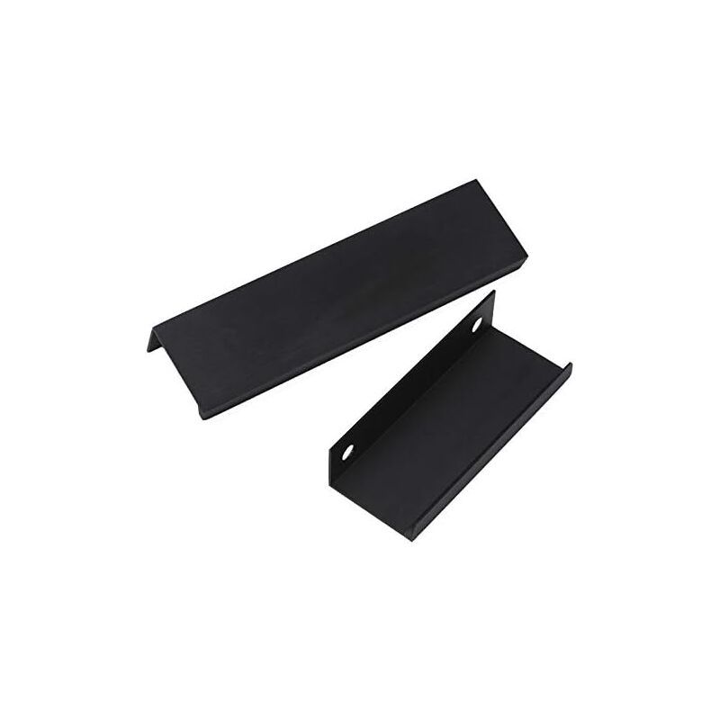 10 Pack Cabinet Hardware, Finger Edge Handles, Furniture Kitchen Door Drawer Handle, Concealed Pull Handles, Hole Pitch Long Black, 256mm, 300mm - Image 4