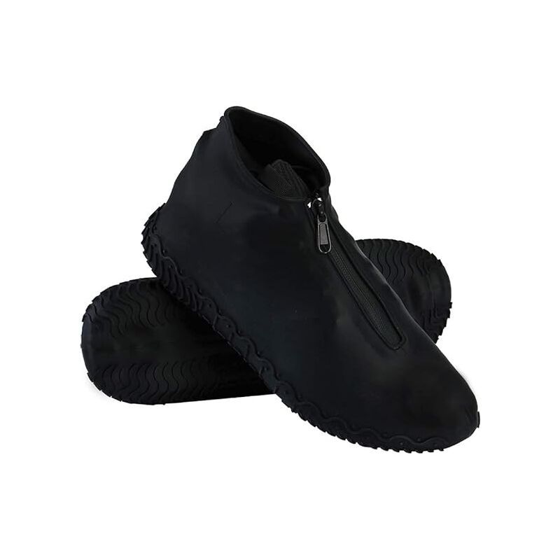 Waterproof Shoe Covers, Reusable Silicone Shoe Covers with Non Slip Reinforced Sole for Rainy and Snowy Days for Men, Women Black L - Image 1