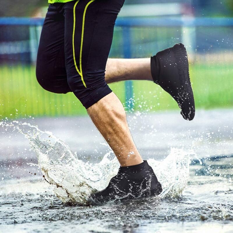 Waterproof Shoe Covers, Reusable Silicone Shoe Covers with Non Slip Reinforced Sole for Rainy and Snowy Days for Men, Women Black L - Image 2