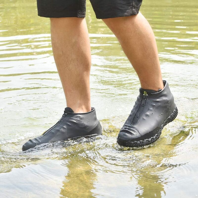 Waterproof Shoe Covers, Reusable Silicone Shoe Covers with Non Slip Reinforced Sole for Rainy and Snowy Days for Men, Women Black L - Image 4