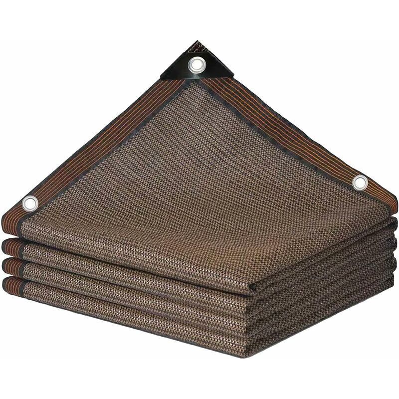 UV Protection Shade Net Breathable Cooling Balcony Garden Netting with Eyelets Heat Resistant Windproof Shade Cloth, Brown, 3 x 5m - Image 2