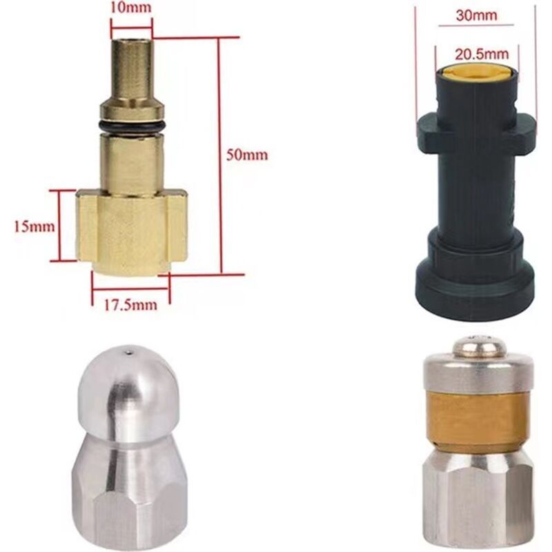 Drain Cleaning Sewer Hose Kit Compatible with Karcher K2 K3 K4 K5 K6 K7 and Lavor Pressure Washers, 15m - Image 2