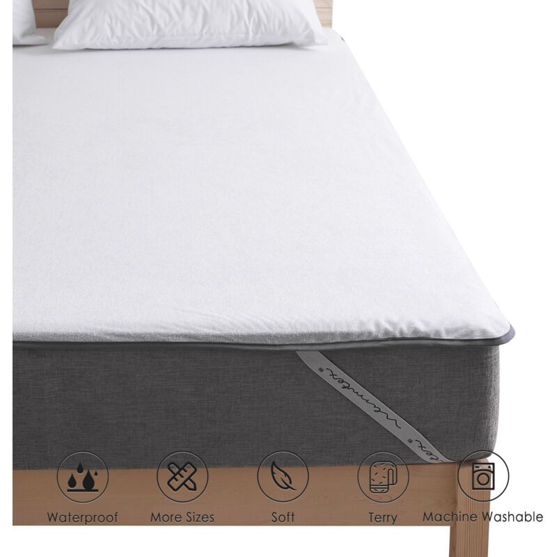Waterproof Cotton Terry Mattress Protector, 120 x 200cm - Image 4