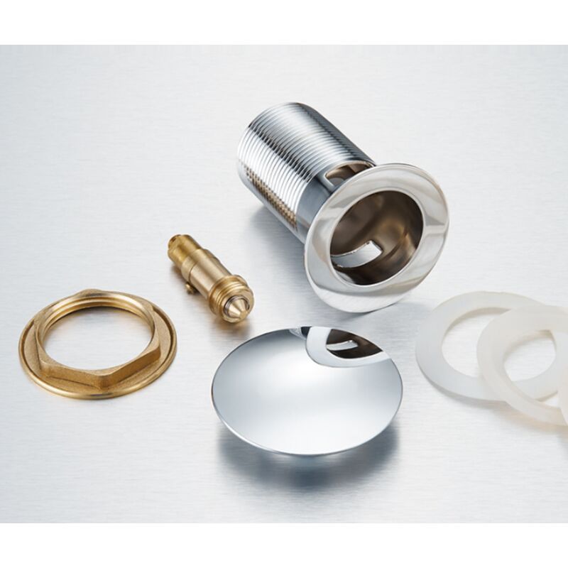 Basin Drain with Overflow Hole Stainless Steel Lid, Stainless Steel Body, Copper Nut, Copper Movement - Image 4