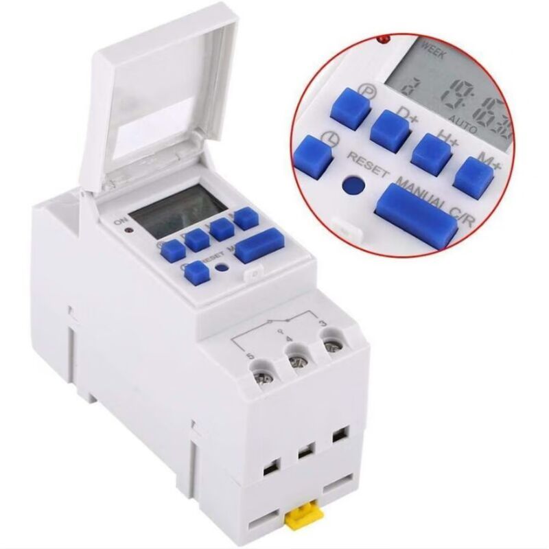 Programmable Digital Timer, Digital Timer, LCD Display, Weekly Digital Timer with Programming, DIN Rail Programmable Digital Timer, 220V - Image 1