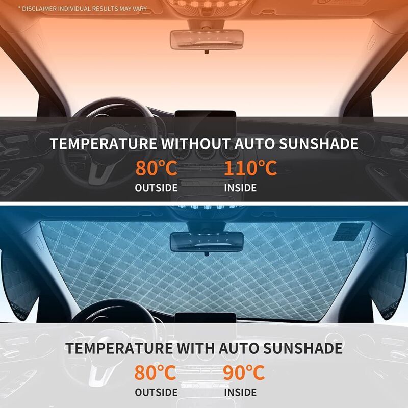 Car Windshield Cover Snow, Ice, Sun, Dust, UV, Water Resistant Car, SUV, All Years, Summer Winter - Image 3