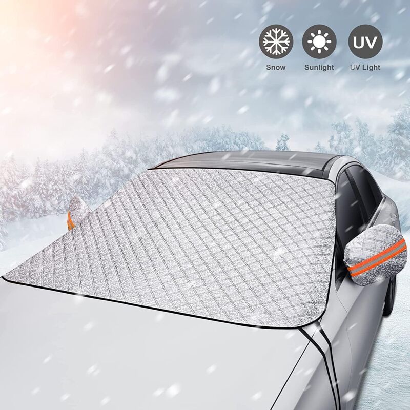 Car Windshield Cover Snow, Ice, Sun, Dust, UV, Water Resistant Car, SUV, All Years, Summer Winter - Image 4