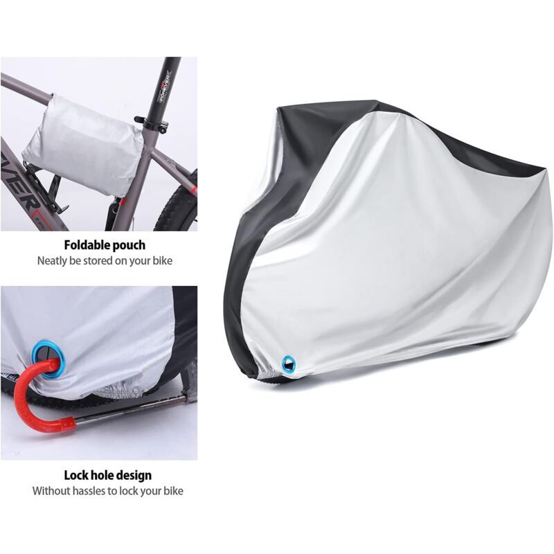 Bike Cover, Waterproof Outdoor Bike Cover with Lock Hole for Mountain Road Bikes, Xxl, 200CM, 70CM, 110CM - Image 4