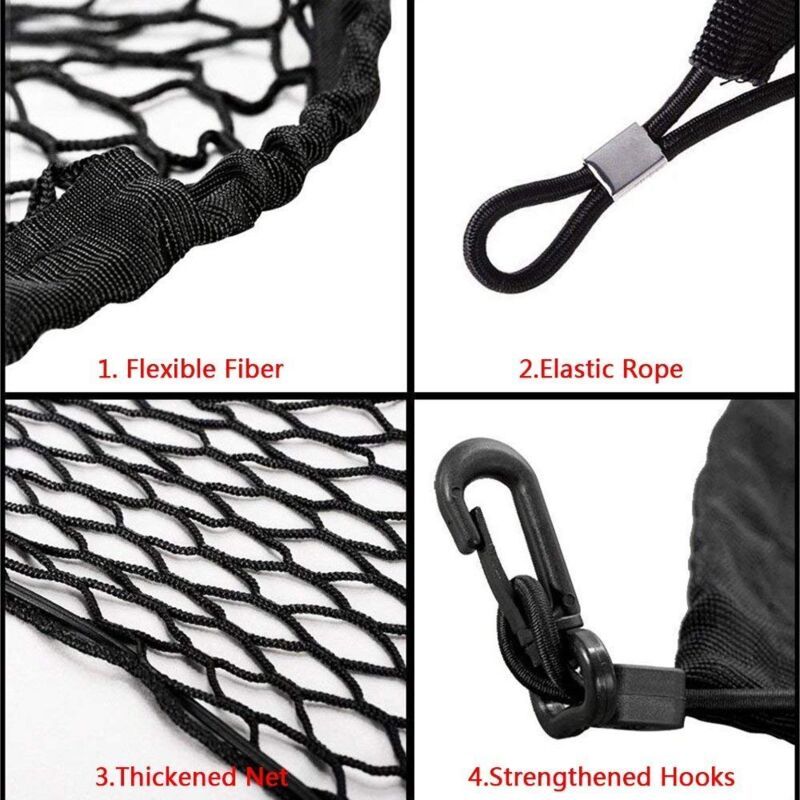 Car Luggage Net, Elastic Nylon Trunk Net Protective Net Multifunction Partition Net for Pet Trunk Storage Dogs, 115 x 60cm - Image 3