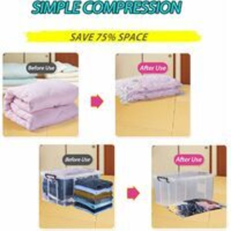 4 Pack XL Vacuum Storage Bags for Clothes Quilts and Bedding, 120 x 100cm - Image 2