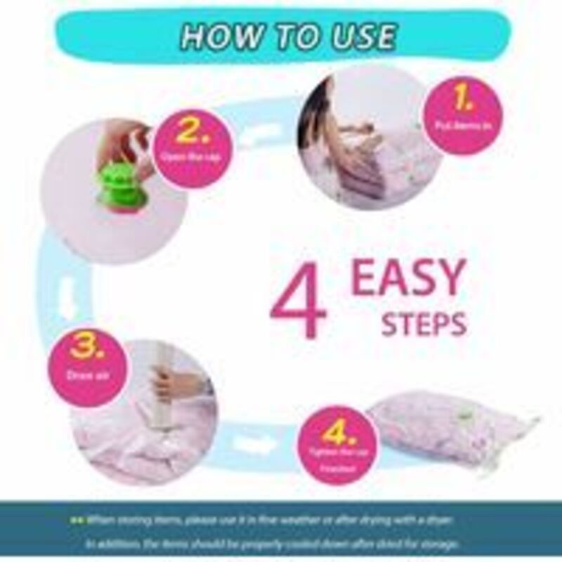 4 Pack XL Vacuum Storage Bags for Clothes Quilts and Bedding, 120 x 100cm - Image 3