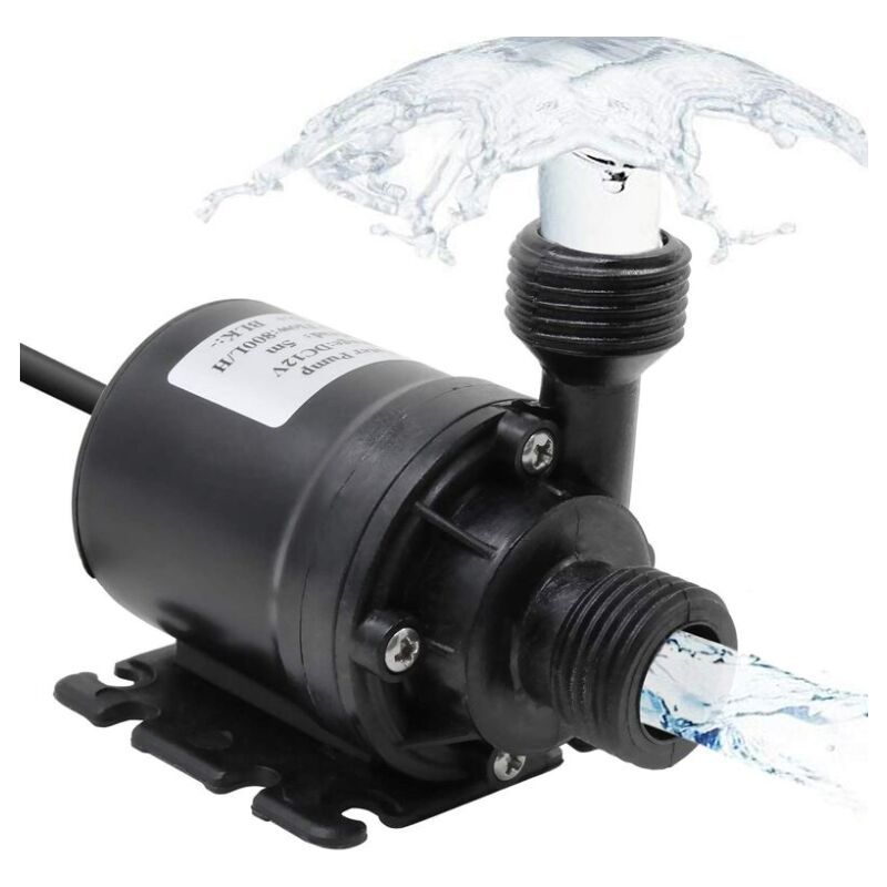 800L H Submersible Water Pump DC 12V Amphibious Pump for Pond Aquarium Solar Fountain Pool Water Circulation, 5M - Image 2