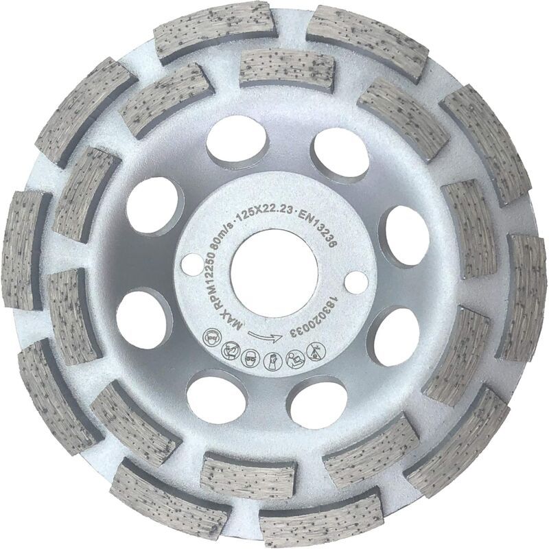 Diamond Plate Grinding Wheel Universal Concrete X Double Row Grinding Wheel, 125mm, 22.2mm - Image 1