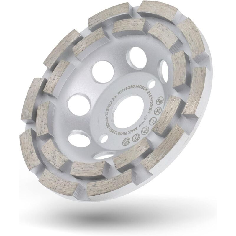 Diamond Plate Grinding Wheel Universal Concrete X Double Row Grinding Wheel, 125mm, 22.2mm - Image 2