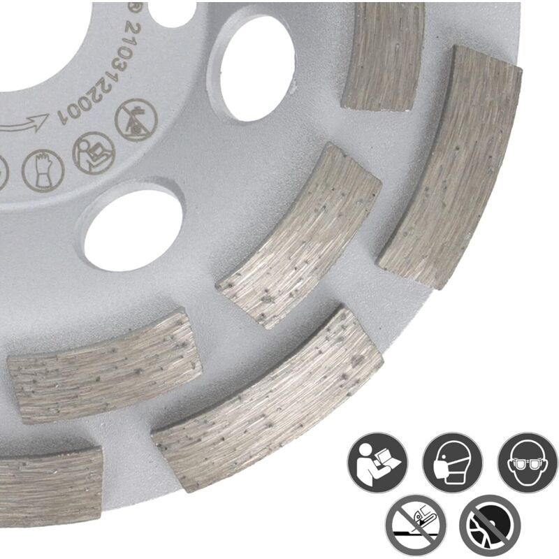 Diamond Plate Grinding Wheel Universal Concrete X Double Row Grinding Wheel, 125mm, 22.2mm - Image 3