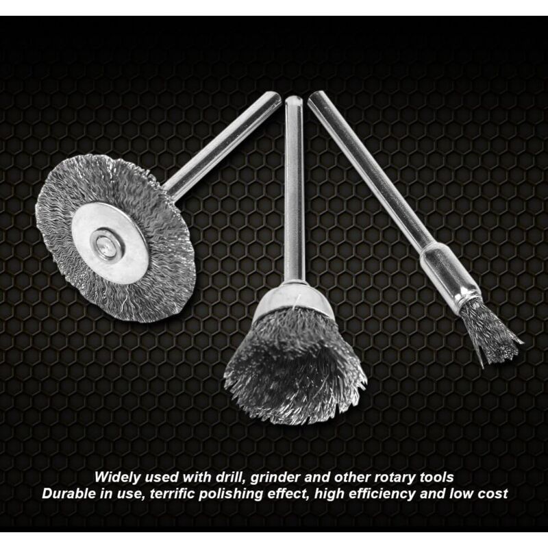 24 Pieces Wire Drill Brushes, Steel Brass Wheel and Cup Wire Polishing Brushes Complete Kit, Rotary Grinder Tools for Removing Rust Corrosion Paint - Image 4