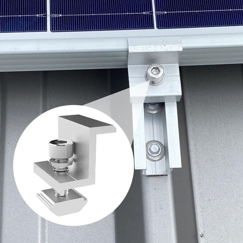4 Pieces Solar Panel Edge Clamp Brackets for 30mm Module Height - Image 3