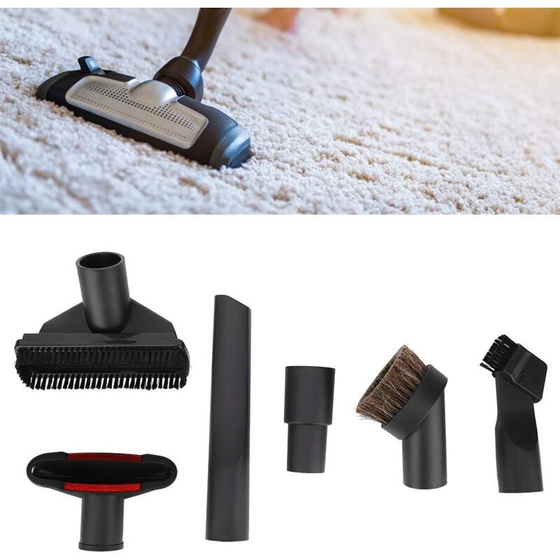 6 Pieces Universal Horse Vacuum Cleaner Brush Adapter Accessories, Black - Image 3
