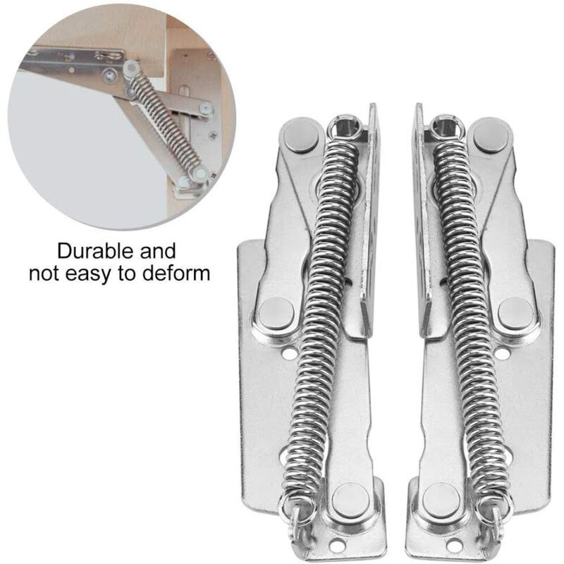 2 Pieces 90 Degree Closet Door Spring Hinge, Carbon Steel Lift up Spring Hinge for Supporting Furniture Doors - Image 3