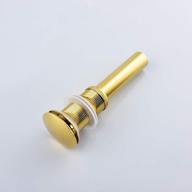 Pop up Sink Drain Without Overflow, Brass Sink Drain, Pop up Drain Plug, Gold - Image 2