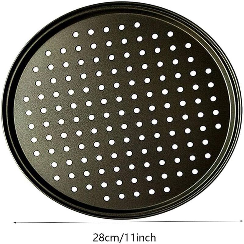 Pizza Punch Pan Carbon Steel Multi Purpose Perforated Oven Dish Non Stick Pizza Tray Pizza Trays Pastry, Pizza, Cake, Sandwiches, Sausage, Patties - Image 2