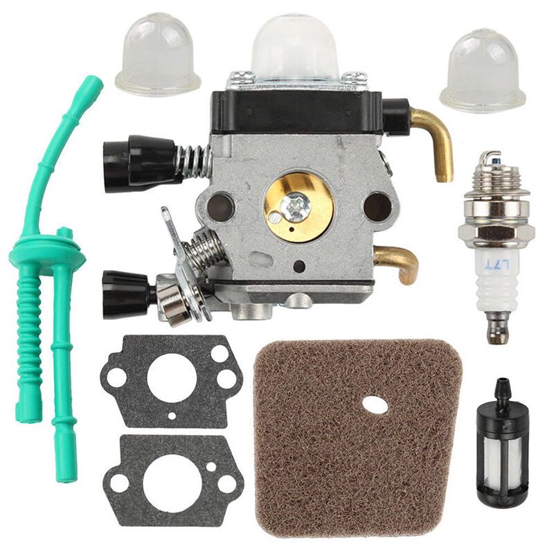 Carburetor Kit Compatible with Stihl FS38 FS45 FS46 FS55 KM55 with Fuel Line and Air Filter - Image 1