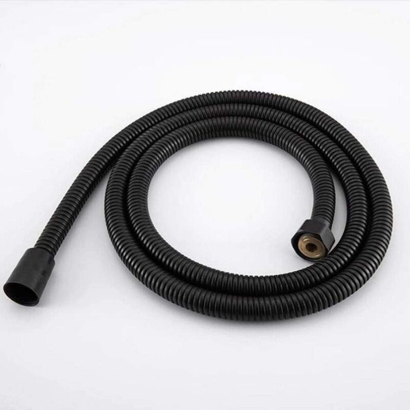 Black Stainless Steel Shower Hose Handheld Shower Head Fittings Hoses Bathroom Accessories Rubber Hose Flexible Plumbing Hose, 1.5M - Image 1