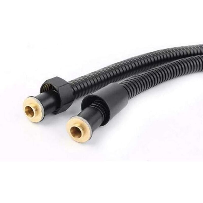 Black Stainless Steel Shower Hose Handheld Shower Head Fittings Hoses Bathroom Accessories Rubber Hose Flexible Plumbing Hose, 1.5M - Image 3
