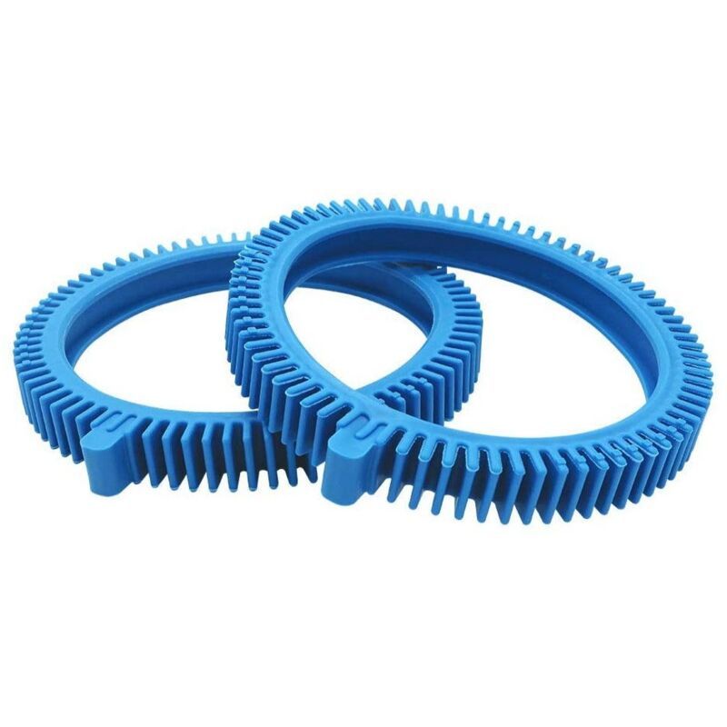 Replacement Tires for Two Piece Pool Cleaner 896584000 143 Blue Front Tires with Dents - Image 1