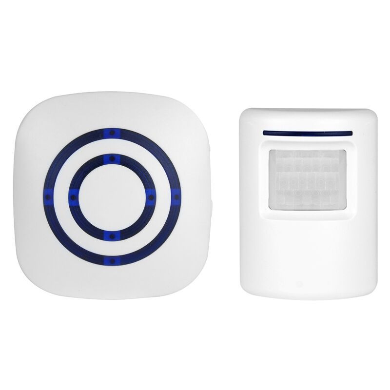Wireless Doorbell Electric Door Chime Kit with 1 Receiver and 1 PIR Motion Detector Visitor Alert Sensor Security Alarm with 38 Melodies at 3 Volume - Image 1