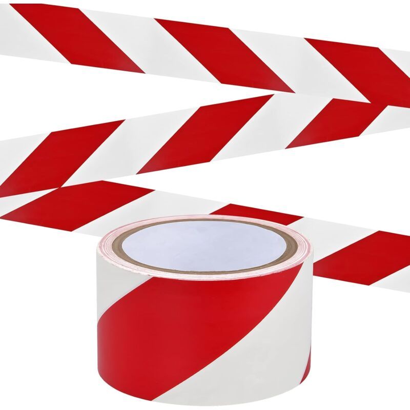 Adhesive Warning Tape for Floor Marking Safety Red and White Stripes, 4cm x 16m - Image 1