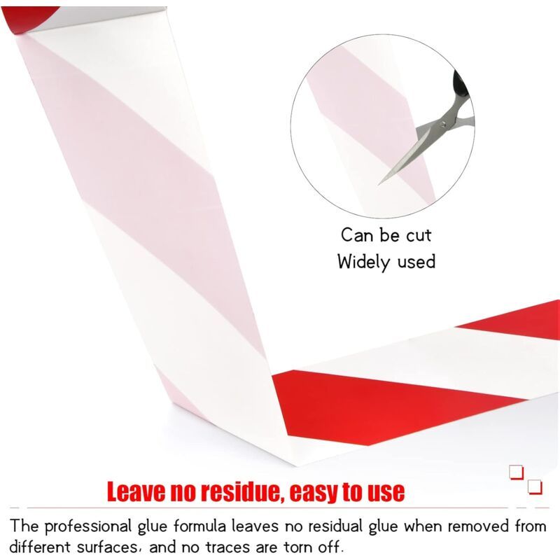 Adhesive Warning Tape for Floor Marking Safety Red and White Stripes, 4cm x 16m - Image 3